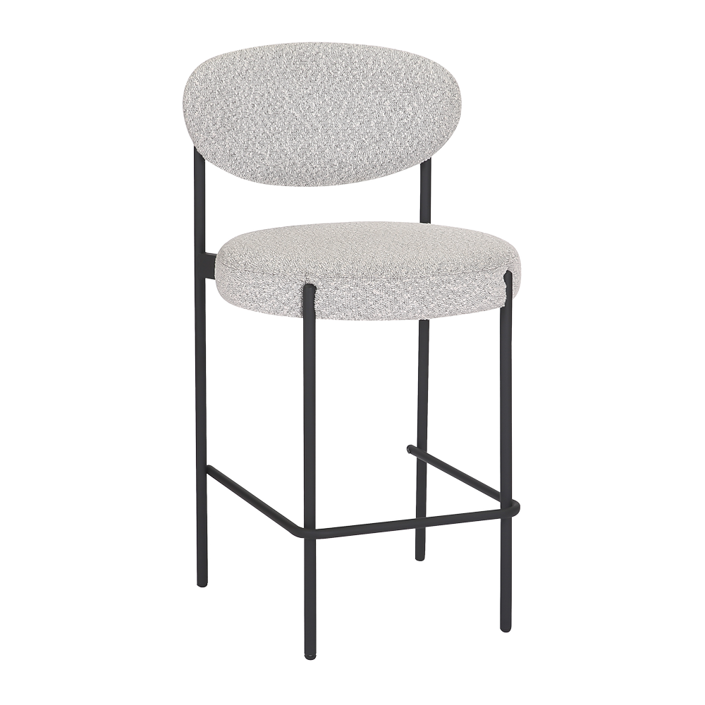 ER21312-24 boucle counter stool with black metal legs